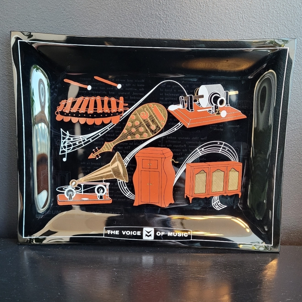 Vintage The Voice of Music Glass Plate - Story of Sound